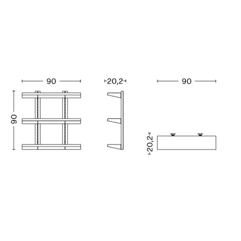 Standard Issue 3 Layer Wall Shelf 90cm